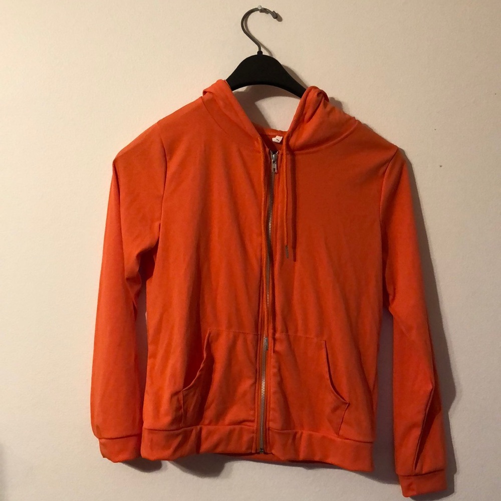 Orange stretchy hoodie set